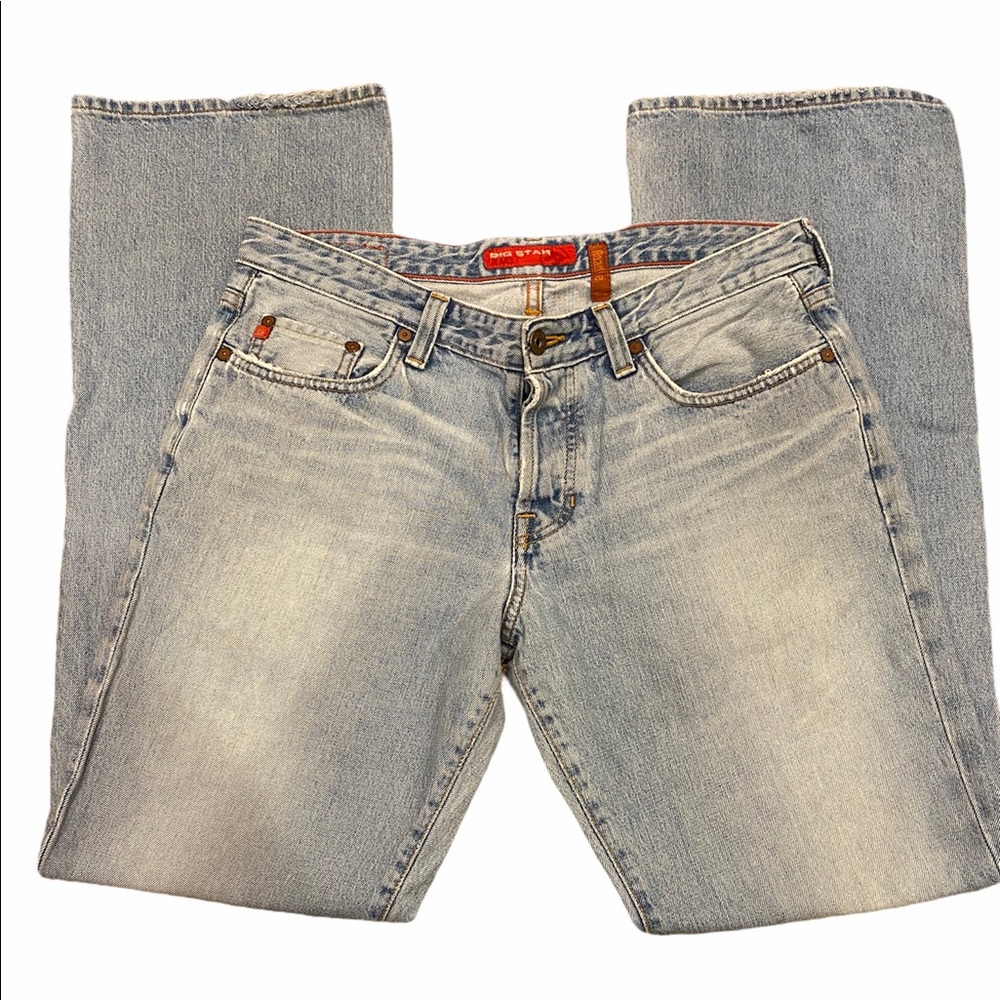 BIG STAR Light Wash Jeans 33R Roadie Button Fly